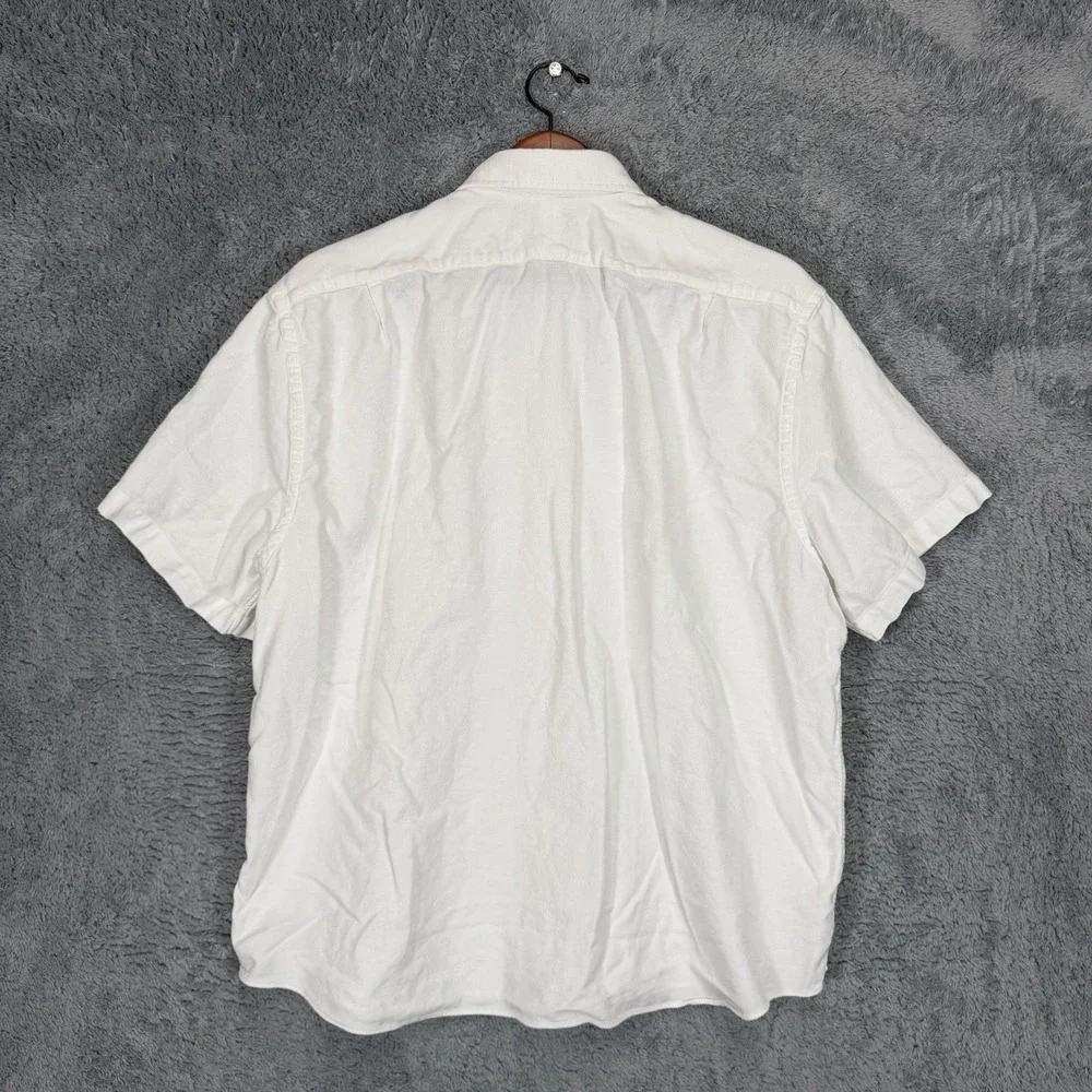 Proper Cloth Shirt Mens XL White 100% Cotton Short Sleeve Button Up - Picture 2 of 7